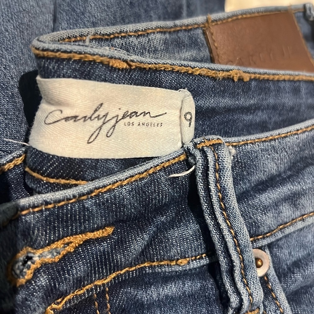 CJLA Landon skinny jeans, raw hem, size 9, dark blue